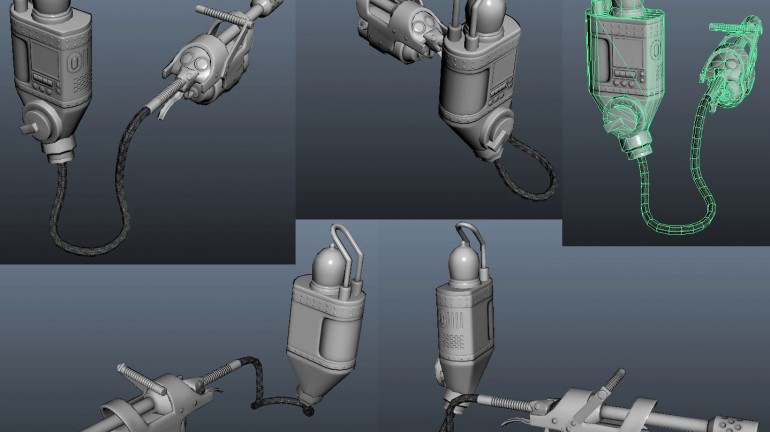 This was the default playable weapon for one of the in-game characters. The rendering of the weapon is presented through Maya.