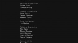 The credits screen for the title. I was extremely fortunate enough to be listed under "Tools Programmer" at Splash Damage.