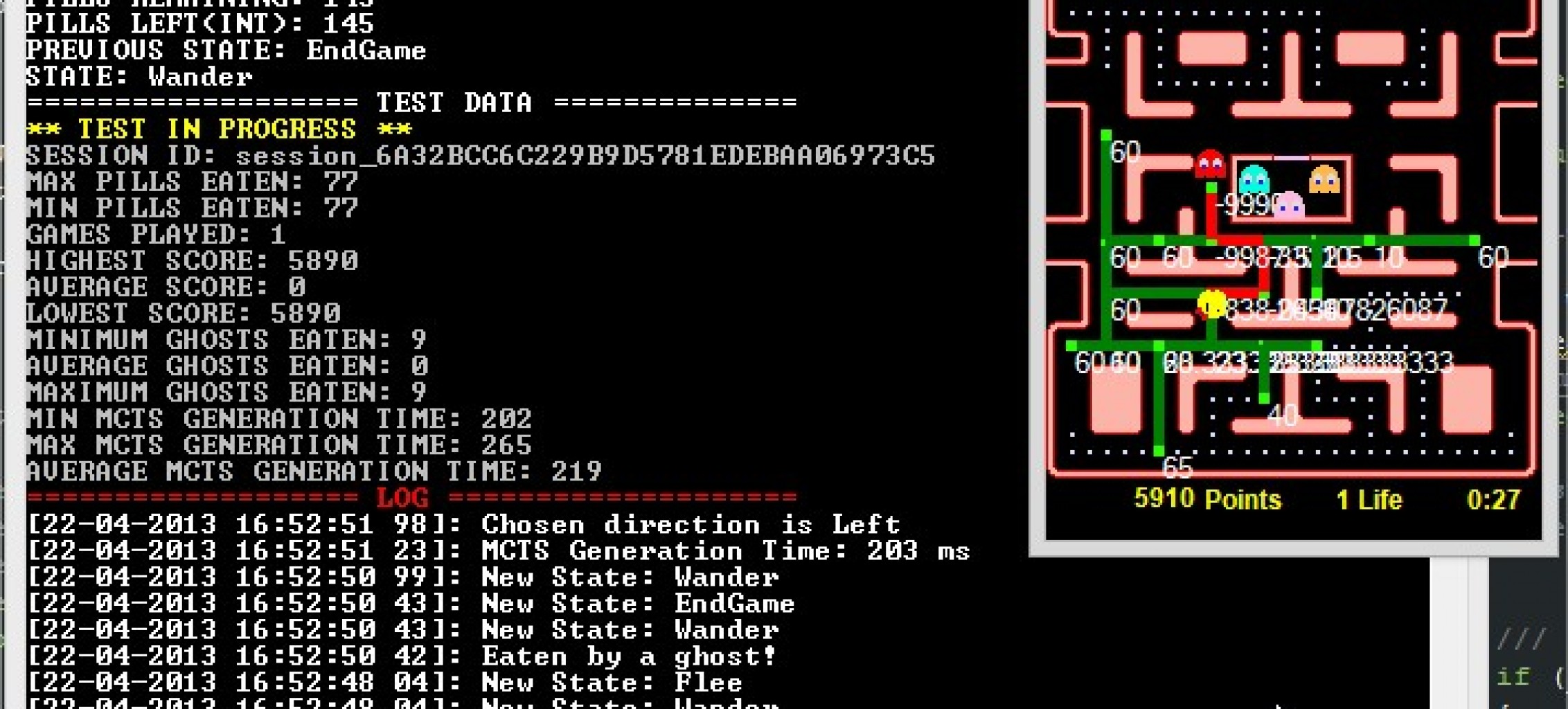 Ms. Pac-Man MCTS AI