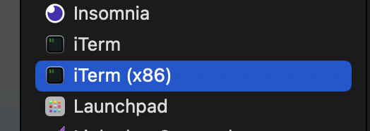 A picture of Applications in macOS finder, with a duplicate or copy of iTerm.